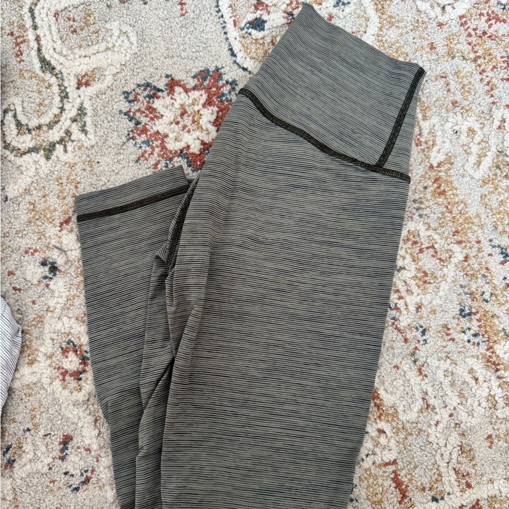 lululemon athletica Charcoal Striped Leggings